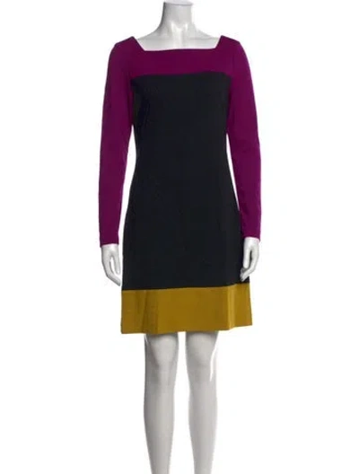 Pre-owned Milly Colorblock Pattern Knee-length Dress In Black