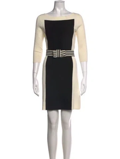Pre-owned Milly Colorblock Pattern Knee-length Dress In Black