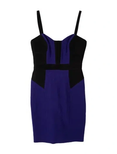 Pre-owned Milly Colorblock Pattern Knee-length Dress In Blue
