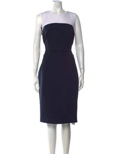 Pre-owned Milly Colorblock Pattern Knee-length Dress In Blue