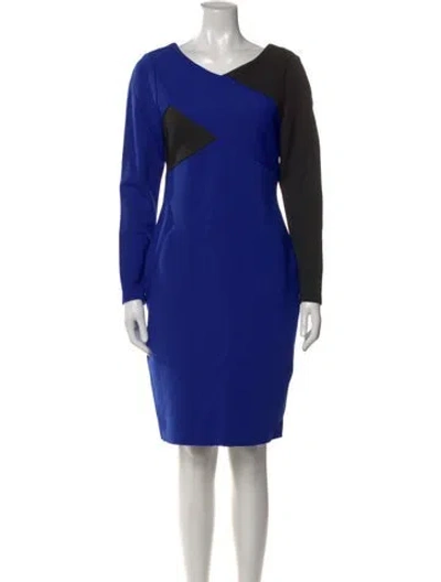 Pre-owned Milly Colorblock Pattern Knee-length Dress In Multi