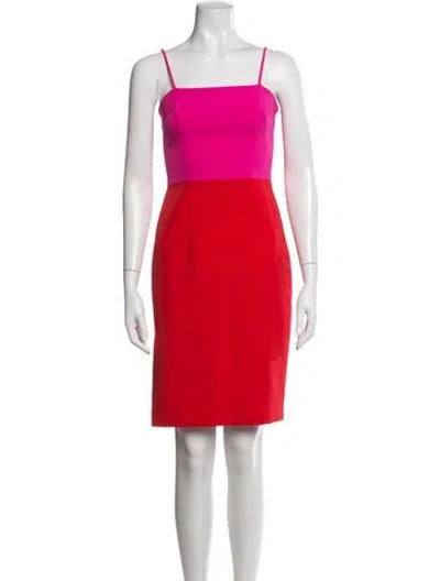 Pre-owned Milly Colorblock Pattern Knee-length Dress In Multi