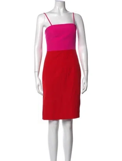 Pre-owned Milly Colorblock Pattern Knee-length Dress In Pink