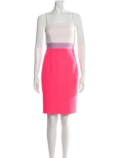 Pre-owned Milly Colorblock Pattern Knee-length Dress In Pink