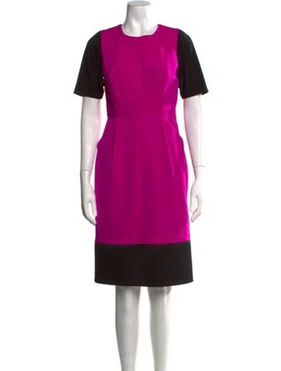Pre-owned Milly Colorblock Pattern Knee-length Dress In Purple