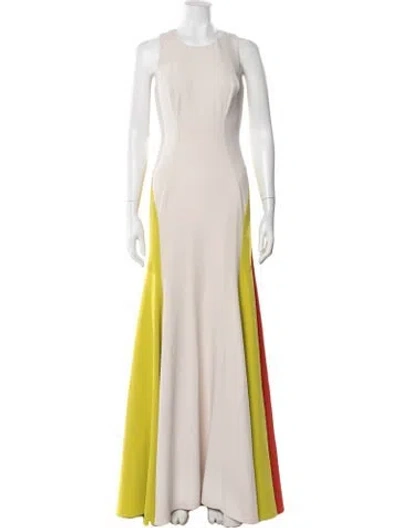 Pre-owned Milly Colorblock Pattern Long Dress In Multi