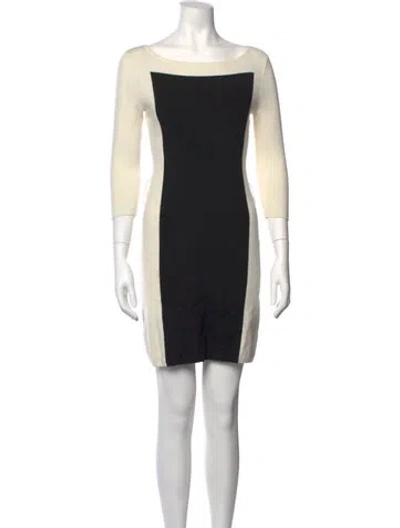 Pre-owned Milly Colorblock Pattern Mini Dress In Black