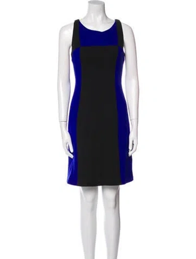 Pre-owned Milly Colorblock Pattern Mini Dress In Blue