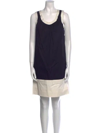 Pre-owned Milly Colorblock Pattern Mini Dress In Blue