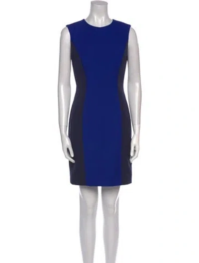 Pre-owned Milly Colorblock Pattern Mini Dress In Blue