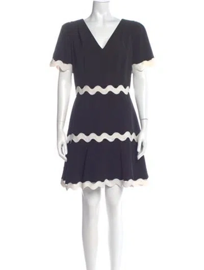 Pre-owned Milly Colorblock Pattern Mini Dress In Blue