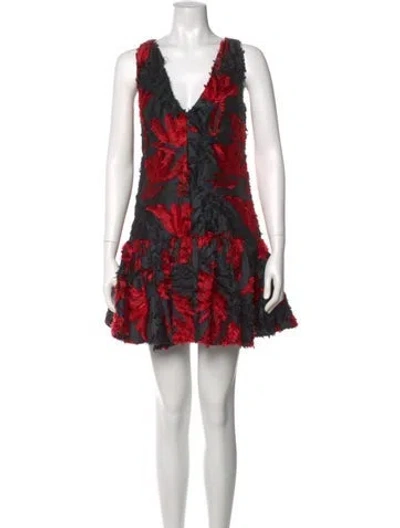 Pre-owned Milly Colorblock Pattern Mini Dress In Multi