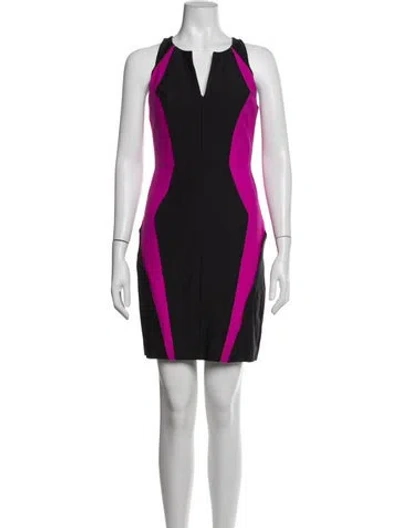 Pre-owned Milly Colorblock Pattern Mini Dress In Multicolor