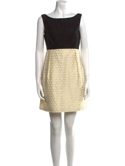 Pre-owned Milly Colorblock Pattern Mini Dress In Neutral