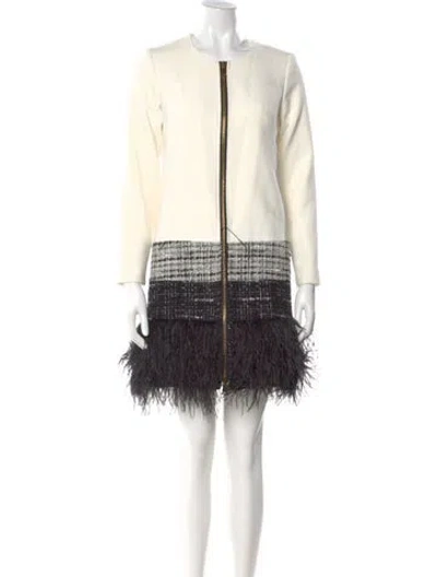 Pre-owned Milly Colorblock Pattern Mini Dress In Neutral