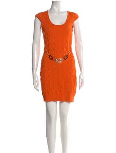Pre-owned Milly Colorblock Pattern Mini Dress In Orange
