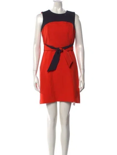Pre-owned Milly Colorblock Pattern Mini Dress In Orange