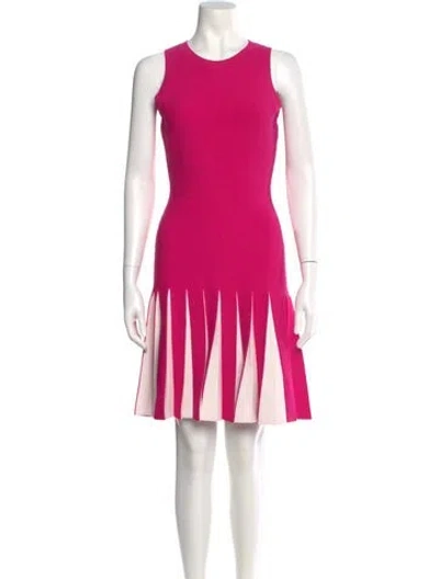 Pre-owned Milly Colorblock Pattern Mini Dress In Pink