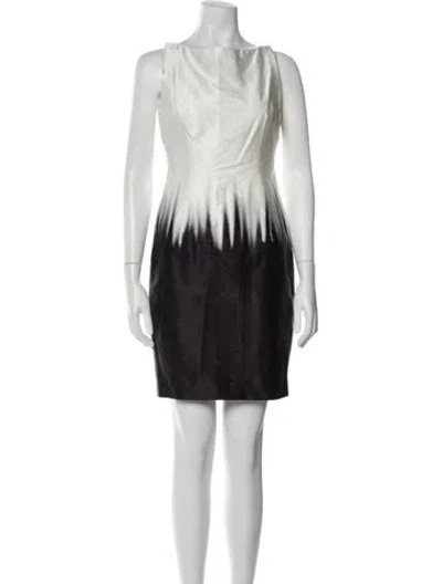 Pre-owned Milly Colorblock Pattern Mini Dress In White