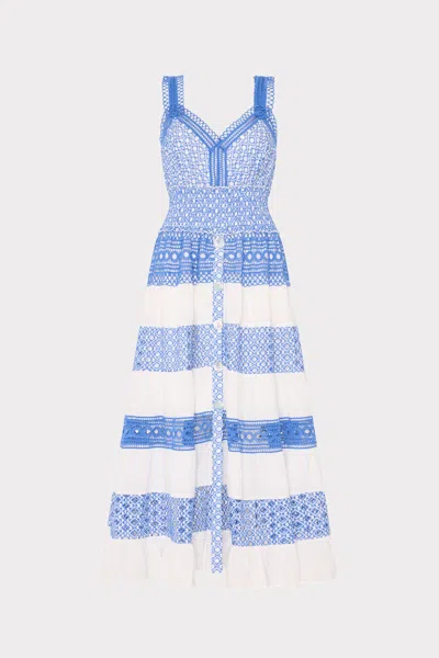 Milly Cotton Mix Eyelet Cover-up Dress In Multi