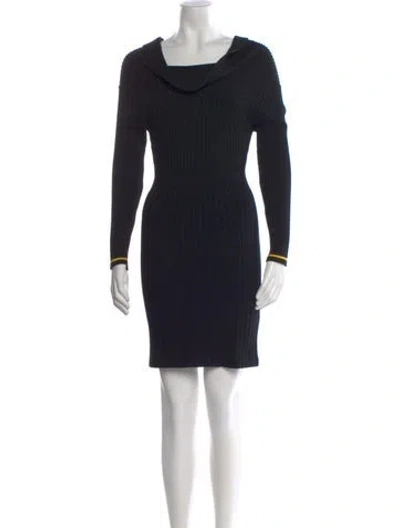 Pre-owned Milly Cowl Neck Knee-length Dress In Black