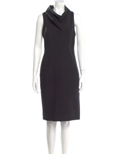 Pre-owned Milly Cowl Neck Knee-length Dress In Gray