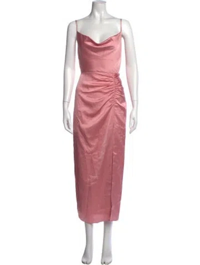 Pre-owned Milly Cowl Neck Midi Length Dress W/ Tags In Pink