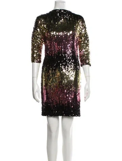 Pre-owned Milly Cowl Neck Mini Dress In Black