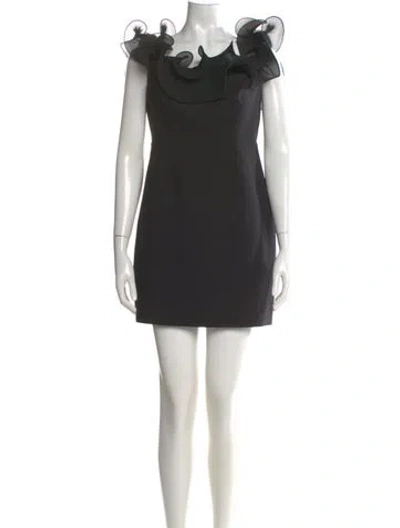 Pre-owned Milly Cowl Neck Mini Dress In Black