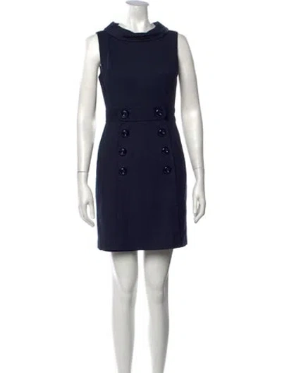 Pre-owned Milly Cowl Neck Mini Dress In Black