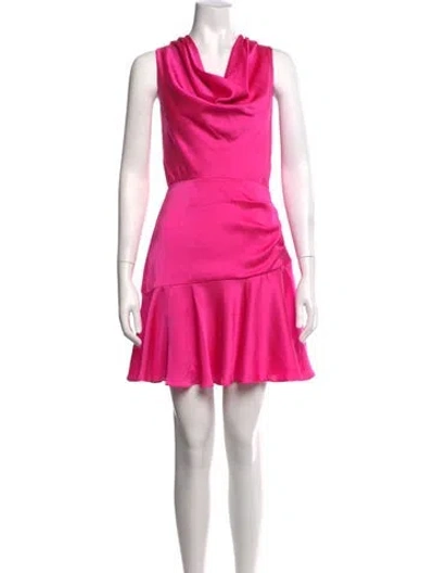Pre-owned Milly Cowl Neck Mini Dress In Pink