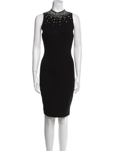 Pre-owned Milly Crew Neck Knee-length Dress In Black