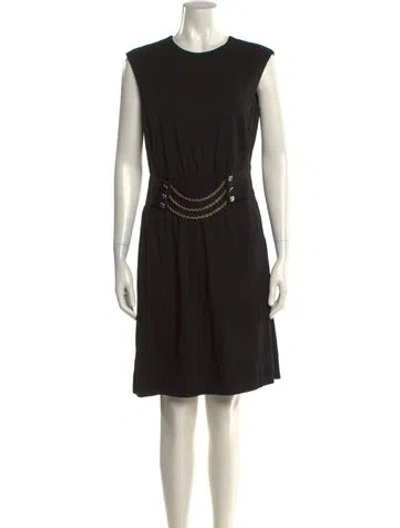 Pre-owned Milly Crew Neck Knee-length Dress In Black