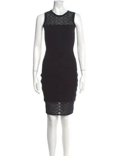 Pre-owned Milly Crew Neck Knee-length Dress In Black