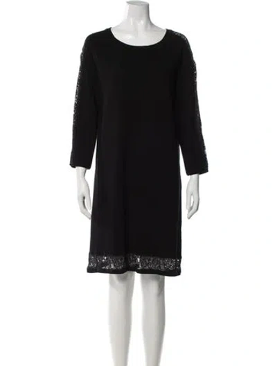 Pre-owned Milly Crew Neck Knee-length Dress In Black