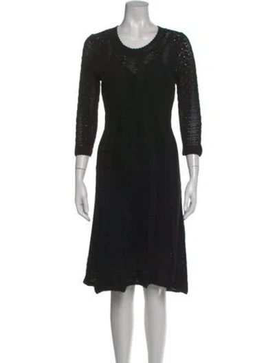 Pre-owned Milly Crew Neck Knee-length Dress In Black