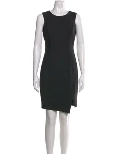 Pre-owned Milly Crew Neck Knee-length Dress In Black