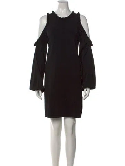 Pre-owned Milly Crew Neck Knee-length Dress In Black