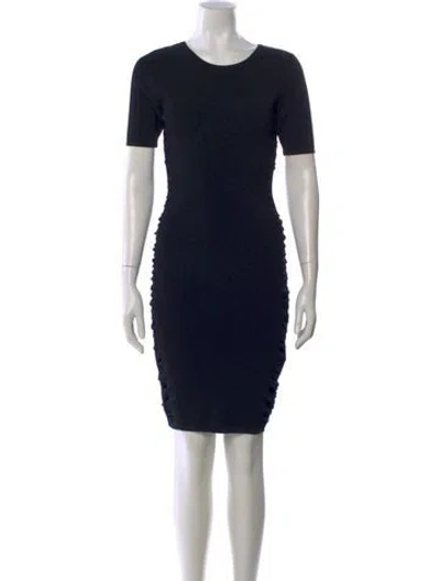 Pre-owned Milly Crew Neck Knee-length Dress In Black