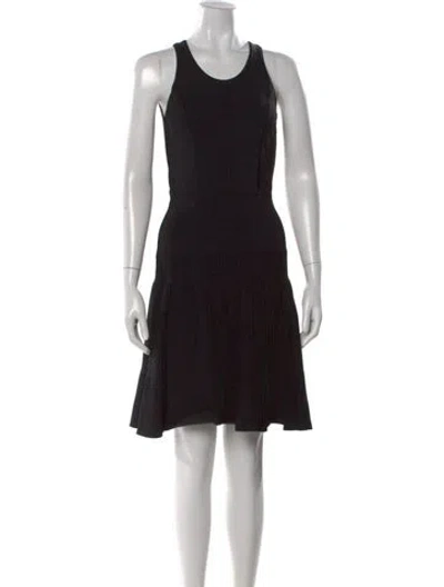 Pre-owned Milly Crew Neck Knee-length Dress In Black