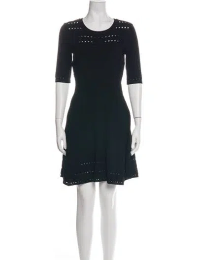 Pre-owned Milly Crew Neck Knee-length Dress In Black