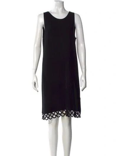 Pre-owned Milly Crew Neck Knee-length Dress In Black