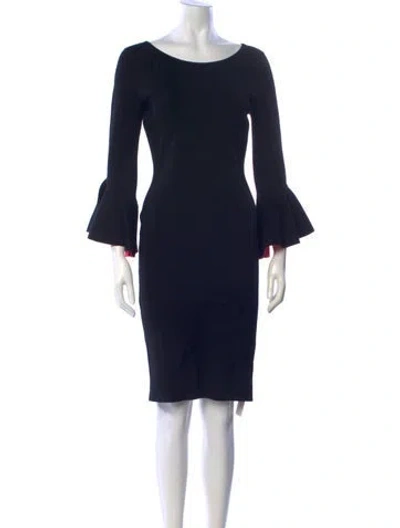 Pre-owned Milly Crew Neck Knee-length Dress In Black