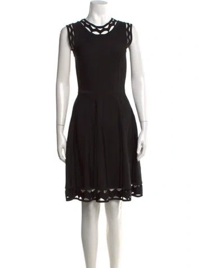 Pre-owned Milly Crew Neck Knee-length Dress In Black