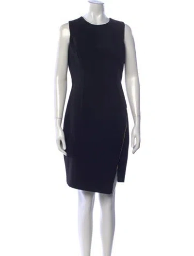 Pre-owned Milly Crew Neck Knee-length Dress In Black