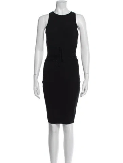 Pre-owned Milly Crew Neck Knee-length Dress In Black