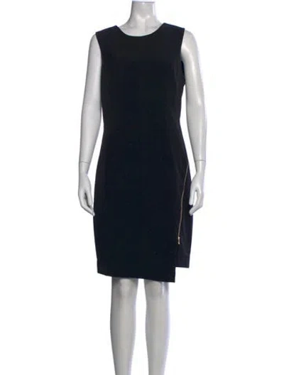Pre-owned Milly Crew Neck Knee-length Dress In Black