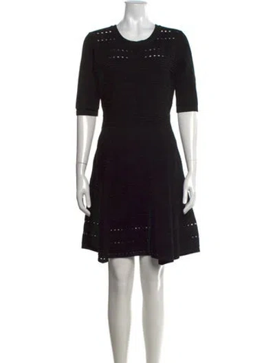 Pre-owned Milly Crew Neck Knee-length Dress In Black