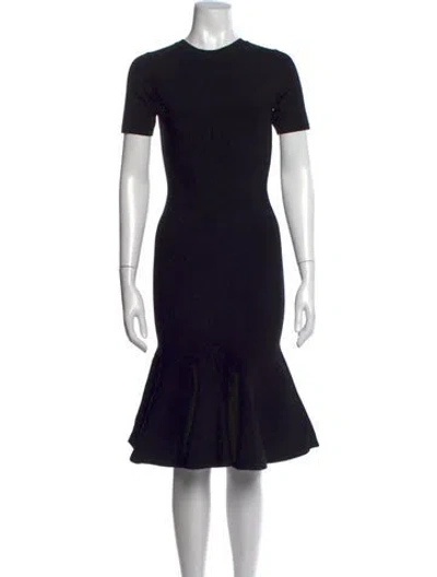 Pre-owned Milly Crew Neck Knee-length Dress In Black