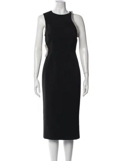 Pre-owned Milly Crew Neck Knee-length Dress In Black